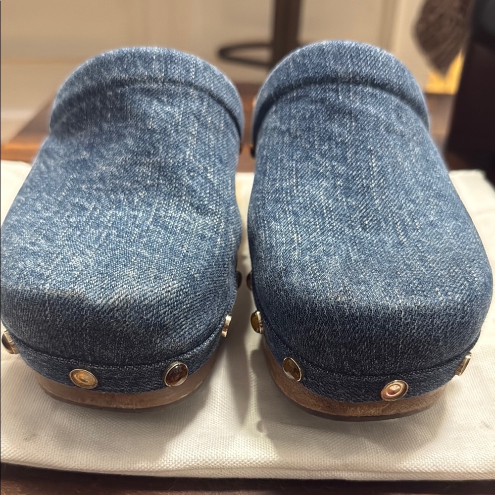 Chloe Blue Denim Platform Clogs - image 2